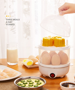 Rapid Egg Cooker: 14 Egg Capacity Electric Egg Cooker for Hard Boiled Eggs, Poached Eggs, Scrambled Eggs, or Omelets