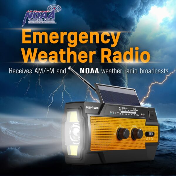 emergency crank weather radio with solar charger