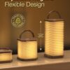 decorative wooden table lamp with warm LED light