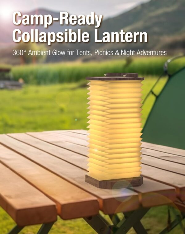 wooden book light USB rechargeable folding lamp